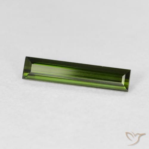 Turmalina Verde amarelado Natural 0.94ct, baguete, VVS