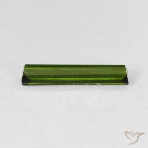 Turmalina Verde amarelado Natural 0.94ct, baguete, VVS