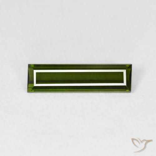 0.83ct Natural Verde Terroso Turmalina, baguete, VVS