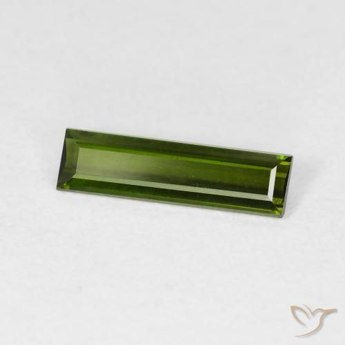 Turmalina Verde Terroso Natural 0.83ct, baguete, VVS