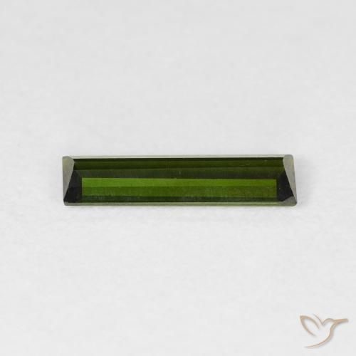 Turmalina Verde Terroso Natural 0.83ct, baguete, VVS