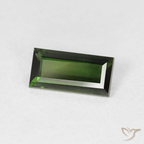 Turmalina Verde escuro Natural 1.06ct, baguete, VVS