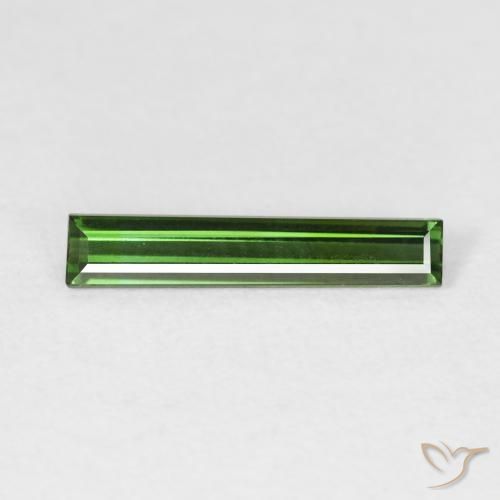 0.83ct Natural Verde floresta Turmalina, baguete, VVS