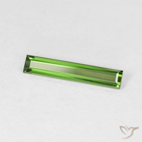 0.72ct Natural Verde escuro Turmalina, baguete, VVS