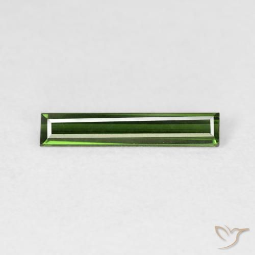 Turmalina Verde escuro Natural 0.72ct, baguete, VVS