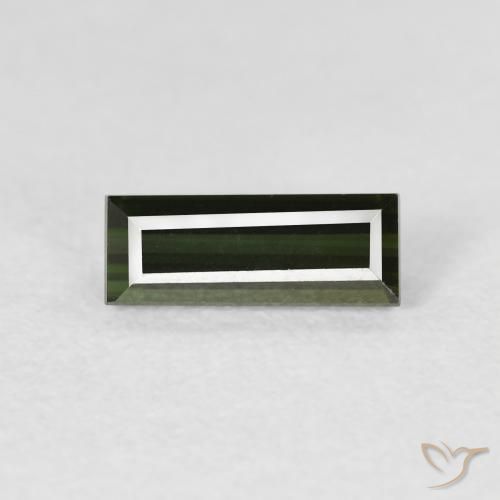 0.84ct Natural Verde Terroso Turmalina, baguete, VVS