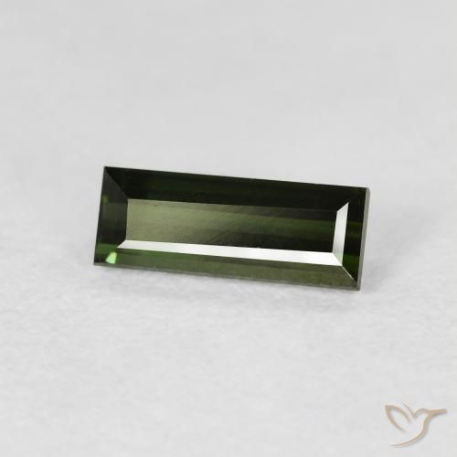 Turmalina Verde Terroso Natural 0.84ct, baguete, VVS
