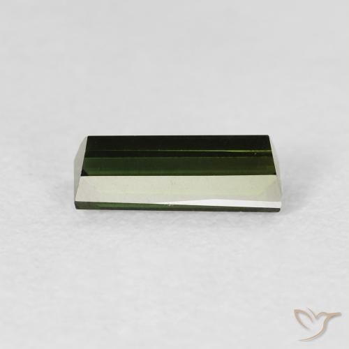 Turmalina Verde Terroso Natural 0.84ct, baguete, VVS