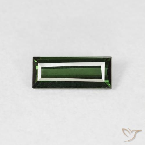 0.35ct Natural Verde escuro Turmalina, baguete, VVS