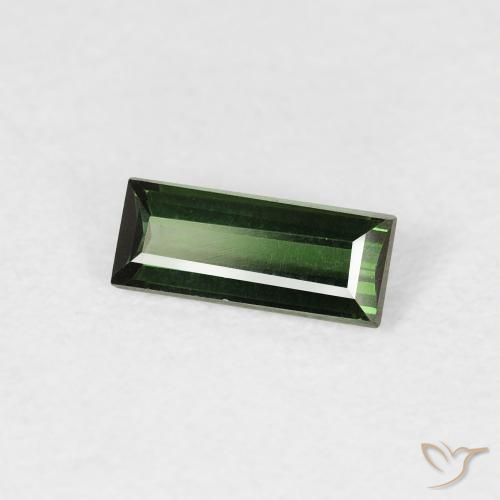 Turmalina Verde escuro Natural 0.35ct, baguete, VVS