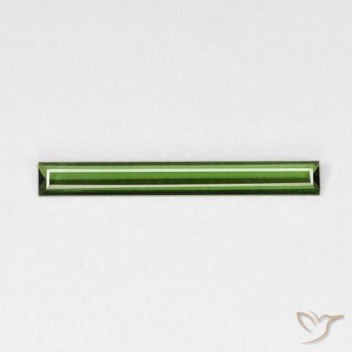 0.50ct Natural Verde Terroso Turmalina, baguete, VVS