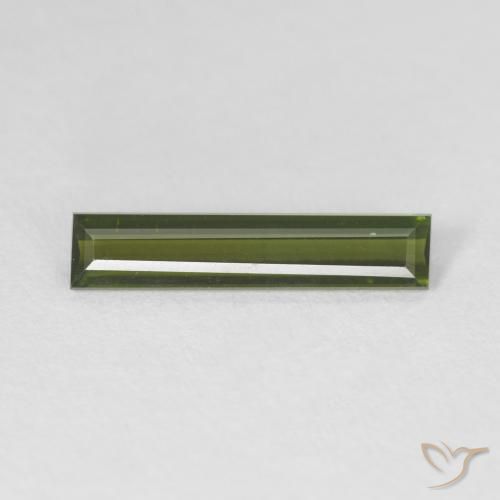 0.95ct Natural Verde Terroso Turmalina, baguete, VVS