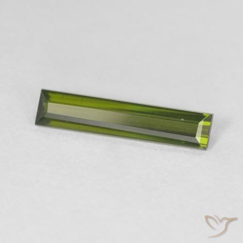Turmalina Verde Terroso Natural 0.95ct, baguete, VVS