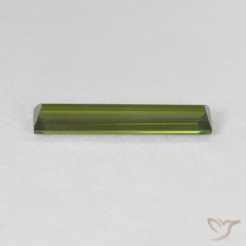 Turmalina Verde Terroso Natural 0.95ct, baguete, VVS