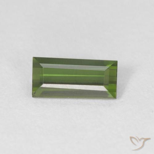 0.52ct Natural verde escuro Turmalina, baguete, VVS