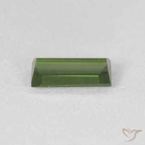 Turmalina verde escuro Natural 0.52ct, baguete, VVS