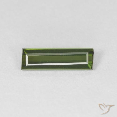 0.75ct Natural Verde escuro Turmalina, baguete, VVS