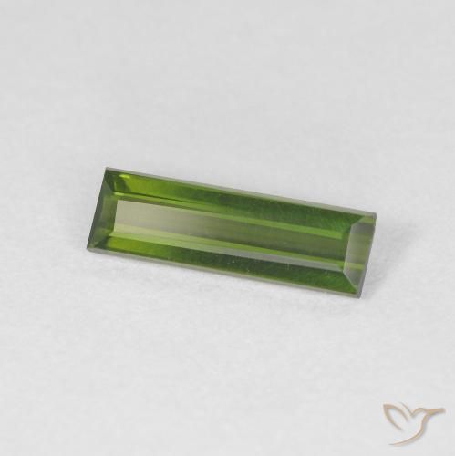 Turmalina Verde escuro Natural 0.75ct, baguete, VVS