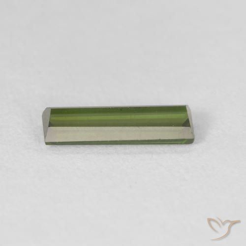 Turmalina Verde escuro Natural 0.75ct, baguete, VVS