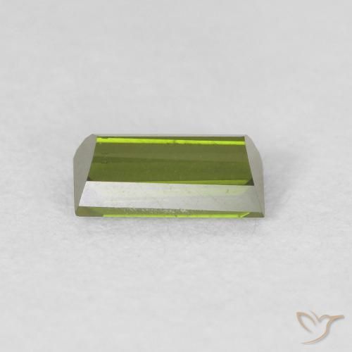 Turmalina verde escuro Natural 0.43ct, baguete, VVS