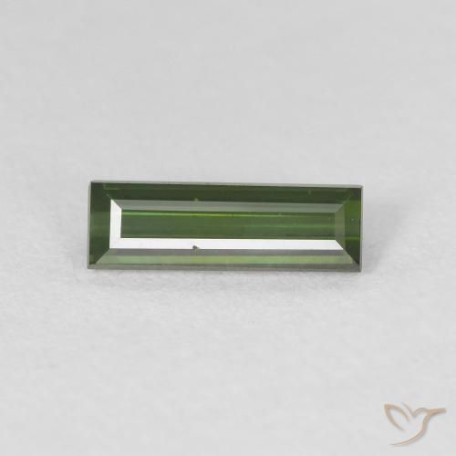0.72ct Natural Verde escuro Turmalina, baguete, VVS