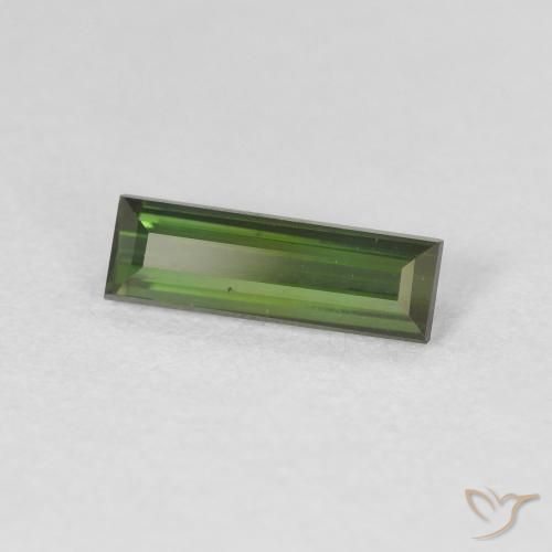 Turmalina Verde escuro Natural 0.72ct, baguete, VVS