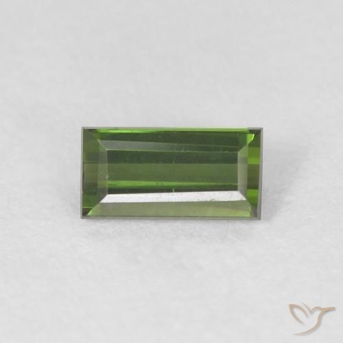 0.47ct Natural Verde escuro Turmalina, baguete, VVS