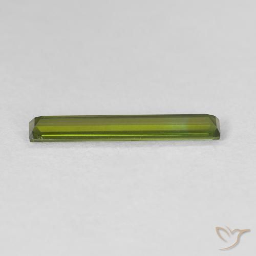 Turmalina Verde Terroso Natural 0.62ct, baguete, VVS