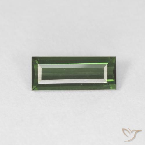 0.76ct Natural Verde médio Turmalina, baguete, VVS
