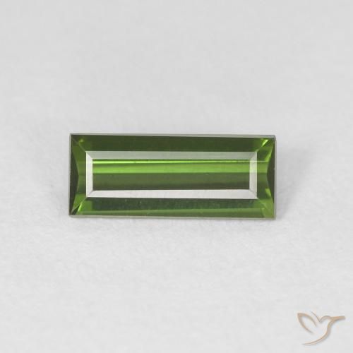 0.60ct Natural Verde médio Turmalina, baguete, VVS