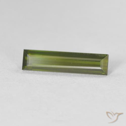 Turmalina Verde Terroso Natural 1.00ct, baguete, VVS