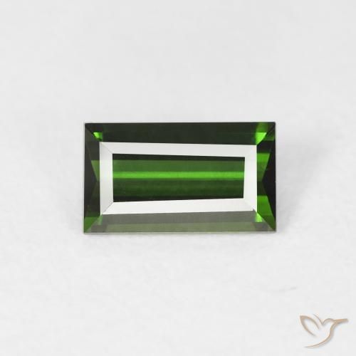 0.82ct Natural Verde Terroso Turmalina, baguete, VVS