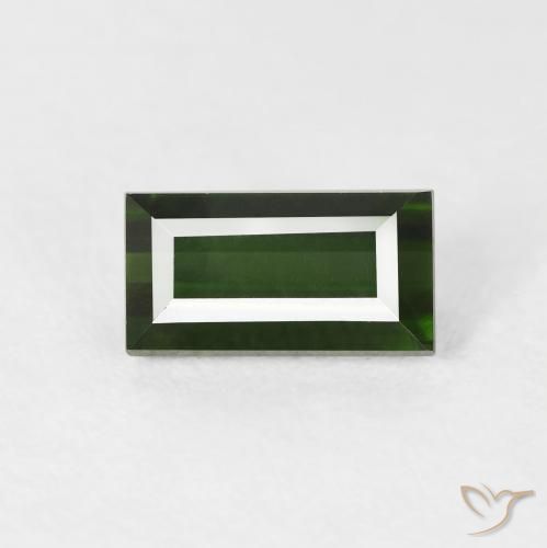 1.18ct Natural Verde floresta Turmalina, baguete, VVS
