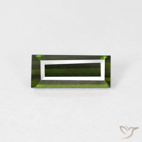 0.95ct Natural Verde floresta Turmalina, baguete, VVS