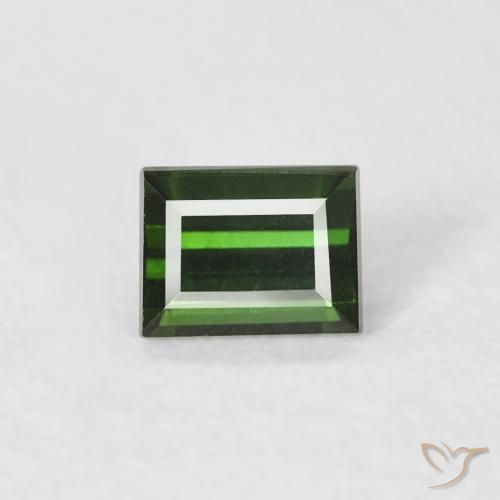 0.35ct Natural Verde escuro Turmalina, baguete, VVS