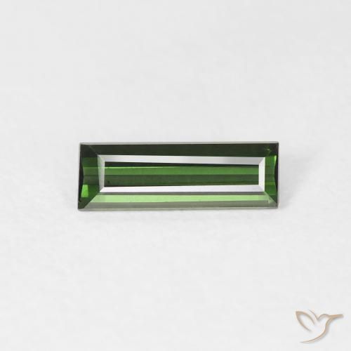 0.61ct Natural Verde escuro Turmalina, baguete, VVS