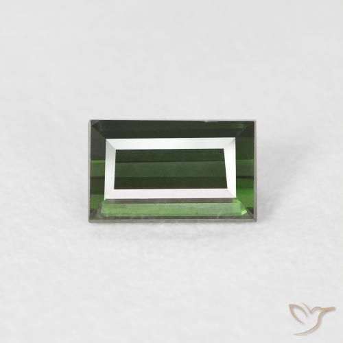 0.47ct Natural Verde floresta Turmalina, baguete, VVS