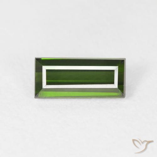0.99ct Natural Verde floresta Turmalina, baguete, VVS