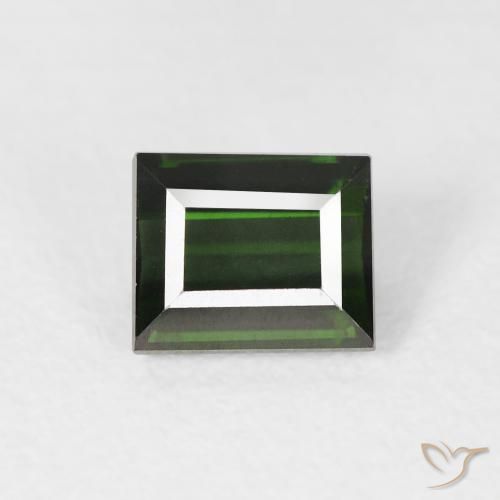 1.14ct Natural Verde escuro Turmalina, baguete, VVS