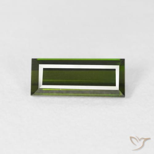 1.24ct Natural Verde floresta Turmalina, baguete, VVS