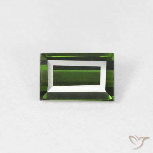 0.45ct Natural Verde Terroso Turmalina, baguete, VVS