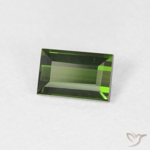Turmalina Verde Terroso Natural 0.45ct, baguete, VVS