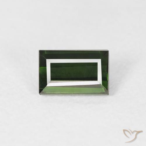 0.72ct Natural Verde escuro Turmalina, baguete, VVS