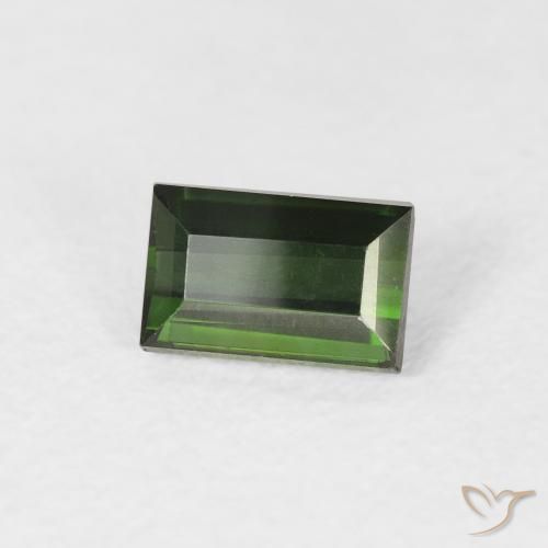 Turmalina Verde escuro Natural 0.72ct, baguete, VVS