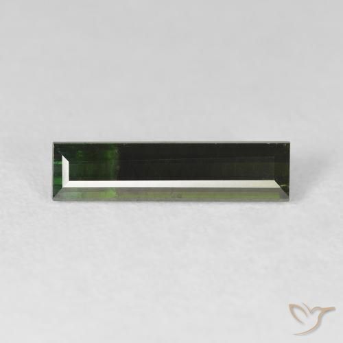 1.61ct Natural Verde muito escuro Turmalina, baguete, VS