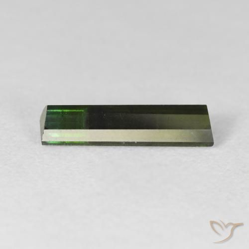 Turmalina Verde muito escuro Natural 1.61ct, baguete, VS