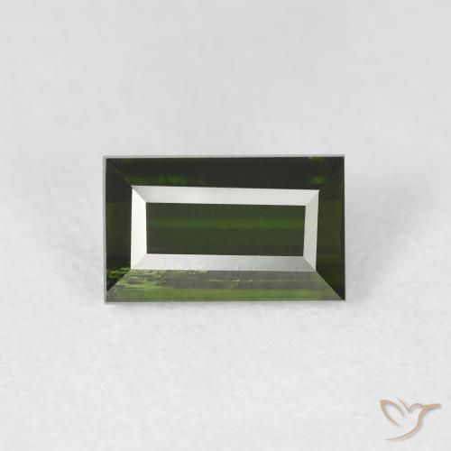 1.71ct Natural Verde floresta Turmalina, baguete, VS