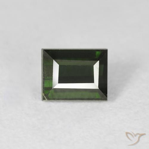 0.88ct Natural Verde escuro Turmalina, baguete, VS