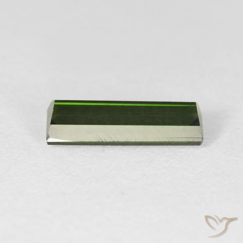 Turmalina verde escuro Natural 1.70ct, baguete, VS