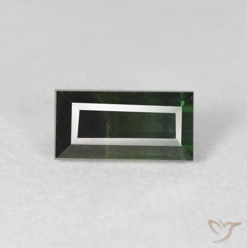 1.14ct Natural Verde muito escuro Turmalina, baguete, VS